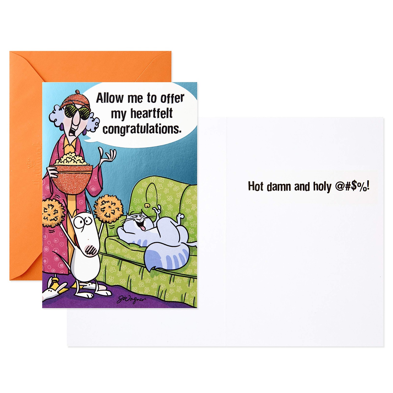 Hallmark Shoebox Maxine All Occasions Card 5 inches by 7.19 inches, Yellow