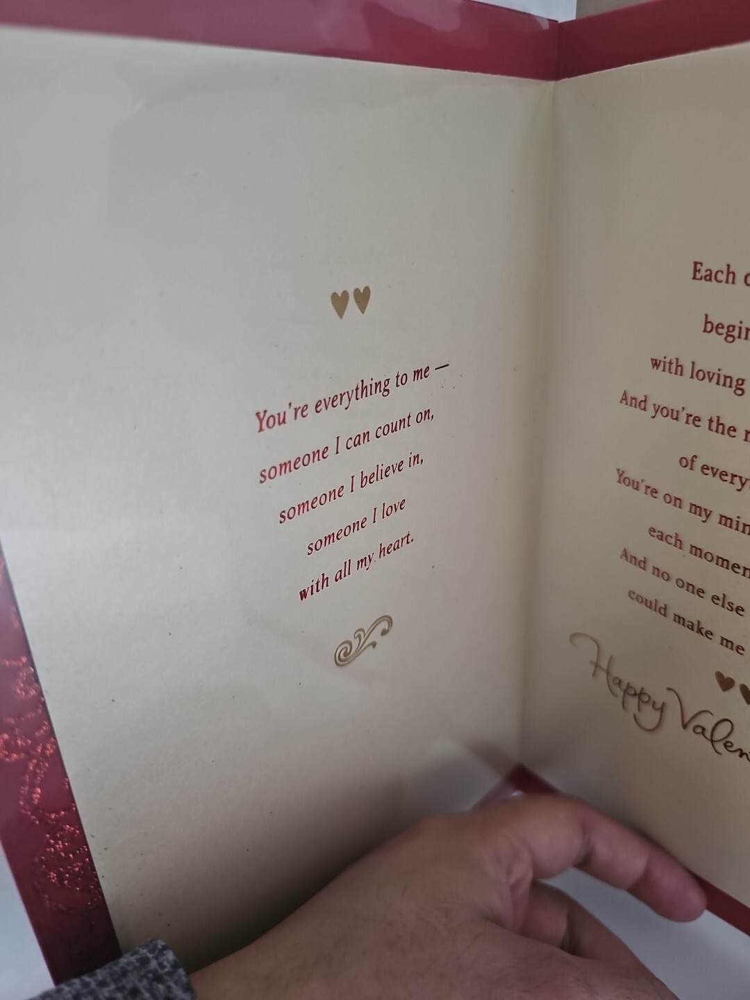 American Greetings Valentines Day Cards Red&Gold You Are The One I Love *6 CARDS