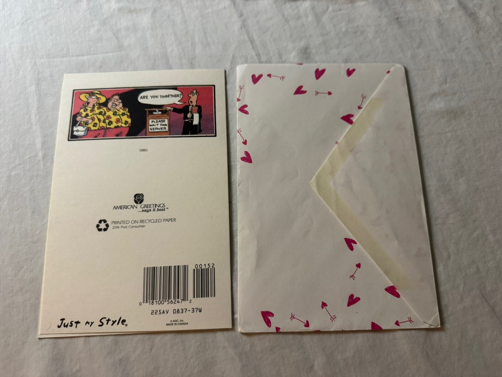 American Greeting Valentine Day Card Naughty Comic Strip Dirty Dishes Vtg Funny