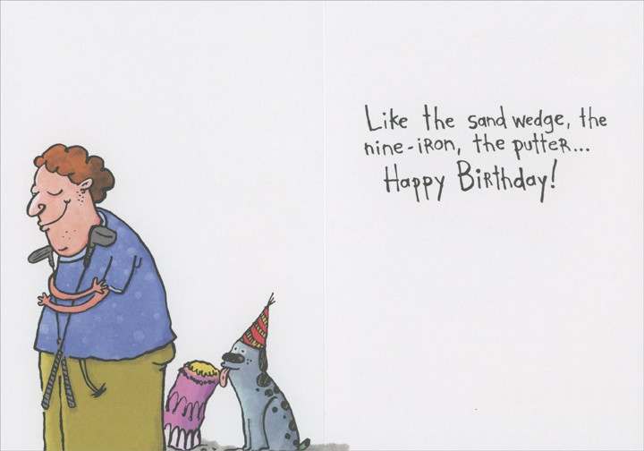 True Happiness Celebrating with Loved Ones Funny Golf Birthday Card for Man