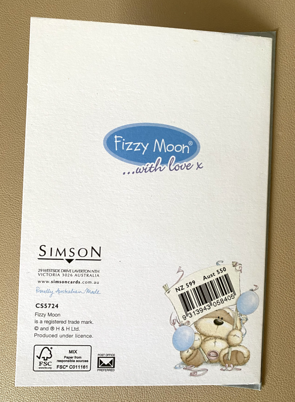 “Thank You A Very Big…” Teddy Bear, Rabbit, Flowers Thank You Card by Simson