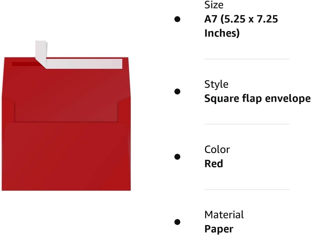 Red A7 Printable Envelopes 5×7 Inch Self Seal 50 PCS 5.25×7.25 Photo Card