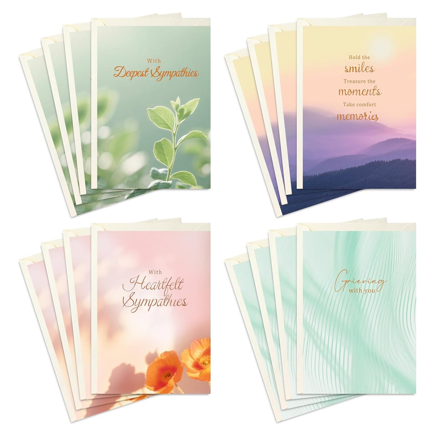 Sympathy Bereavement Condolence Cards 24 Packs 4.6 x 6.8 inch with Envelopes