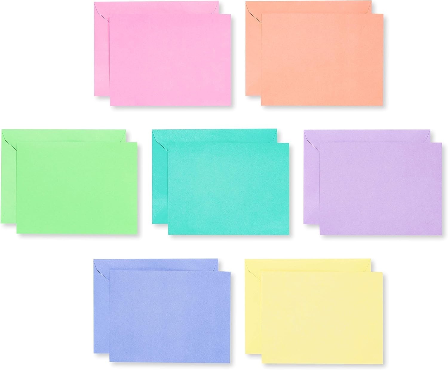 Pastel Color Note Cards Bulk 200pcs Envelopes Cheerful Stationery Set