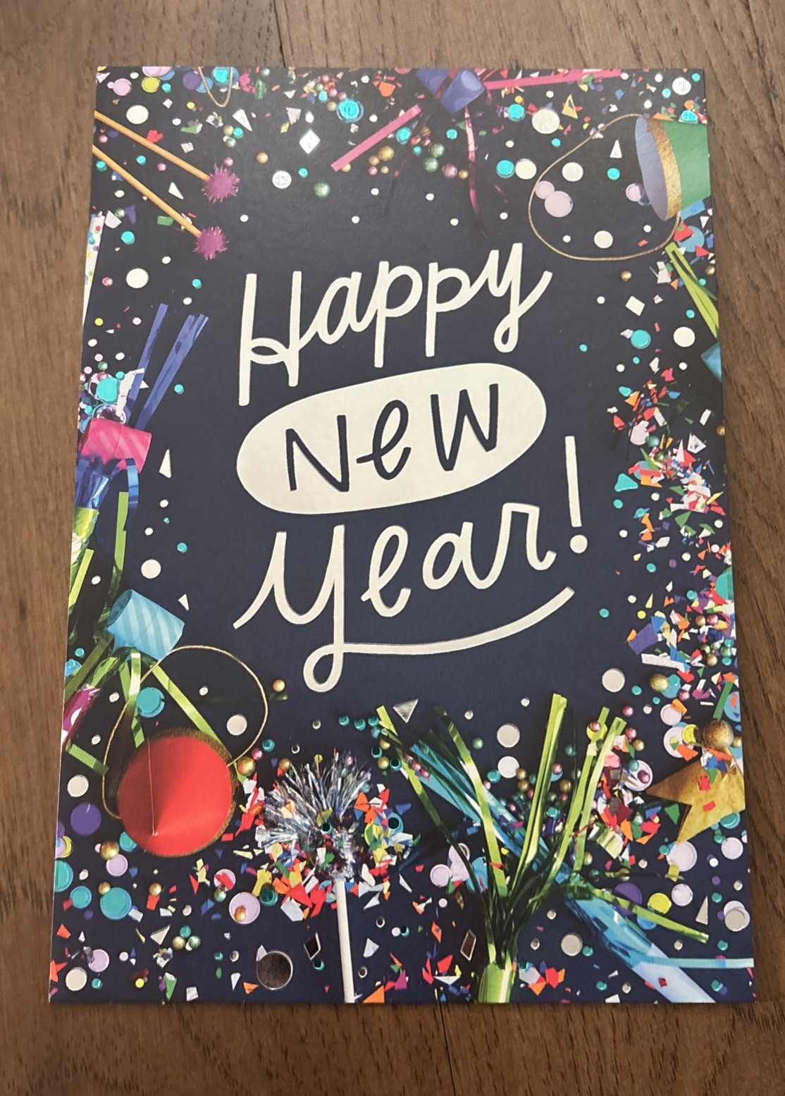 Happy New Year Confetti Good Cheer 5.5”x8” Hallmark Greeting Card
