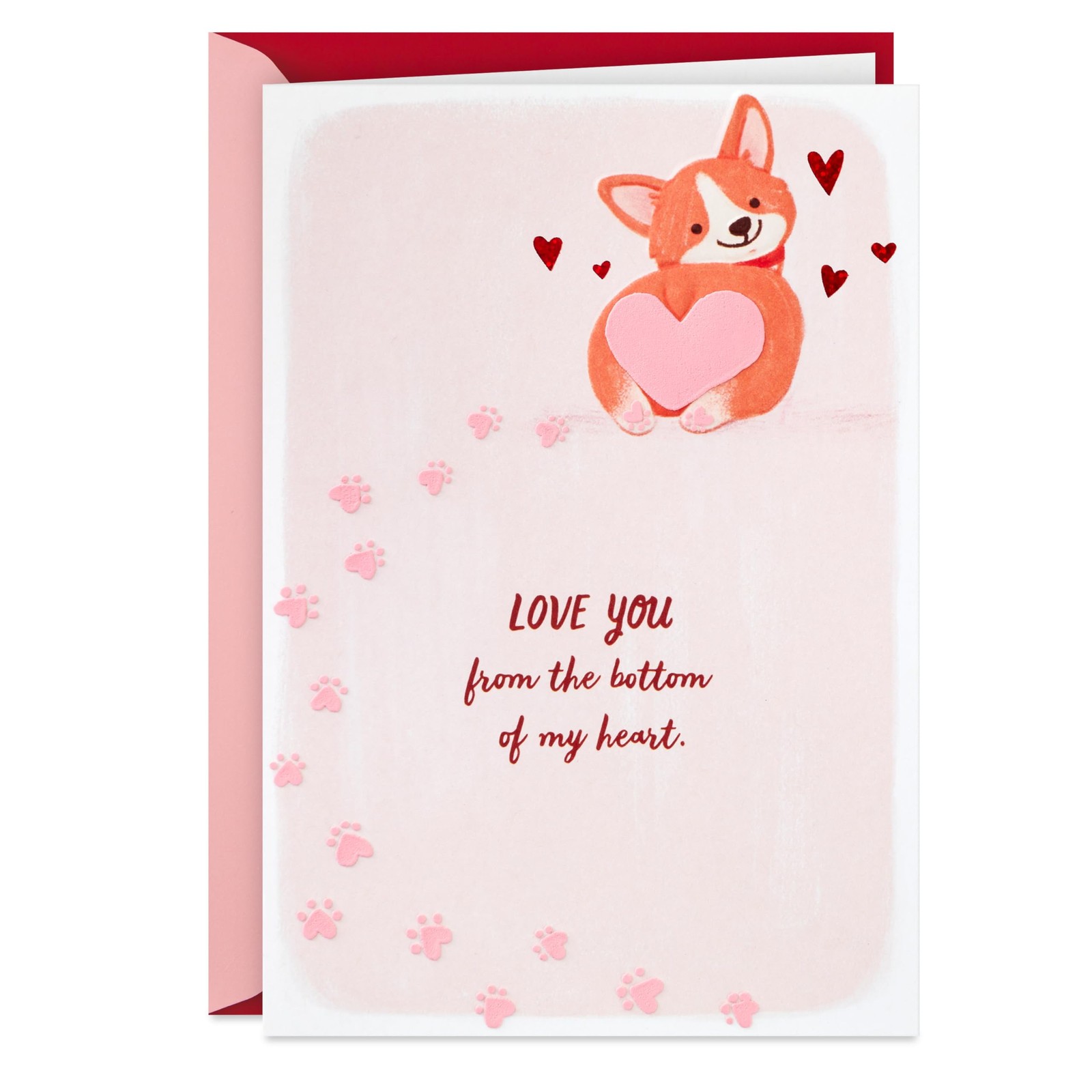 Hallmark Corgi Dog Valentines Day Card Love You from the Bottom of My Heart