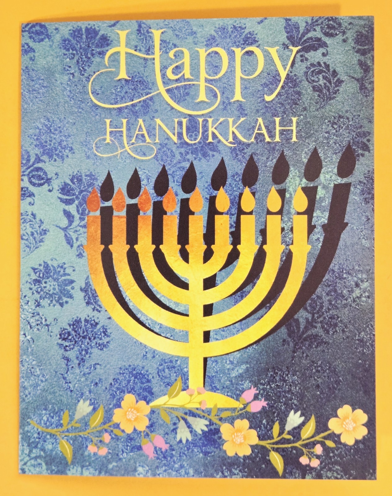 Happy Hanukkah Greeting Card/ (+ Envelope 4×5.12″).