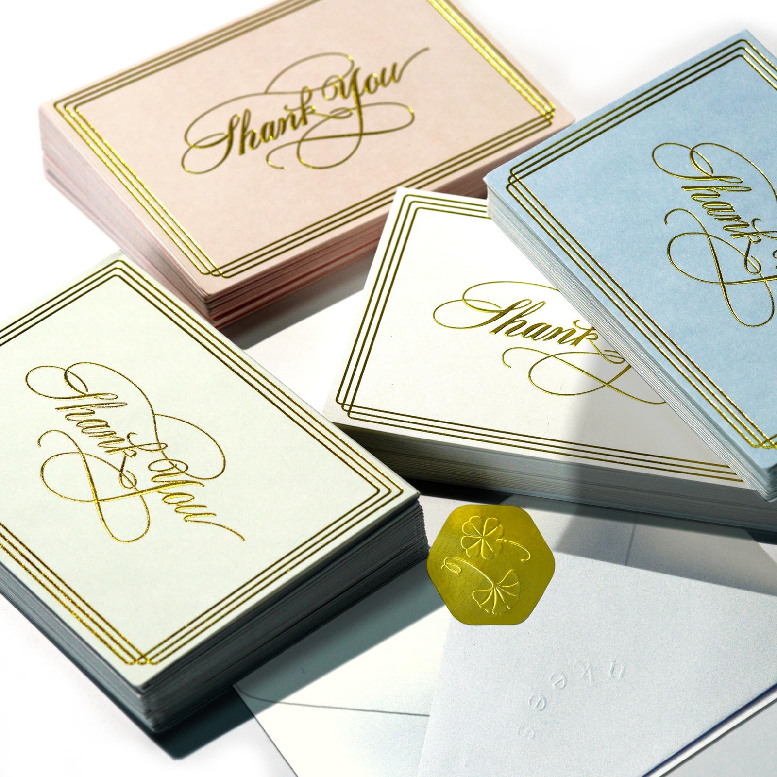 100-Pack Luxury Thank You Cards with Envelopes Bulk – Blank Thank You Cards