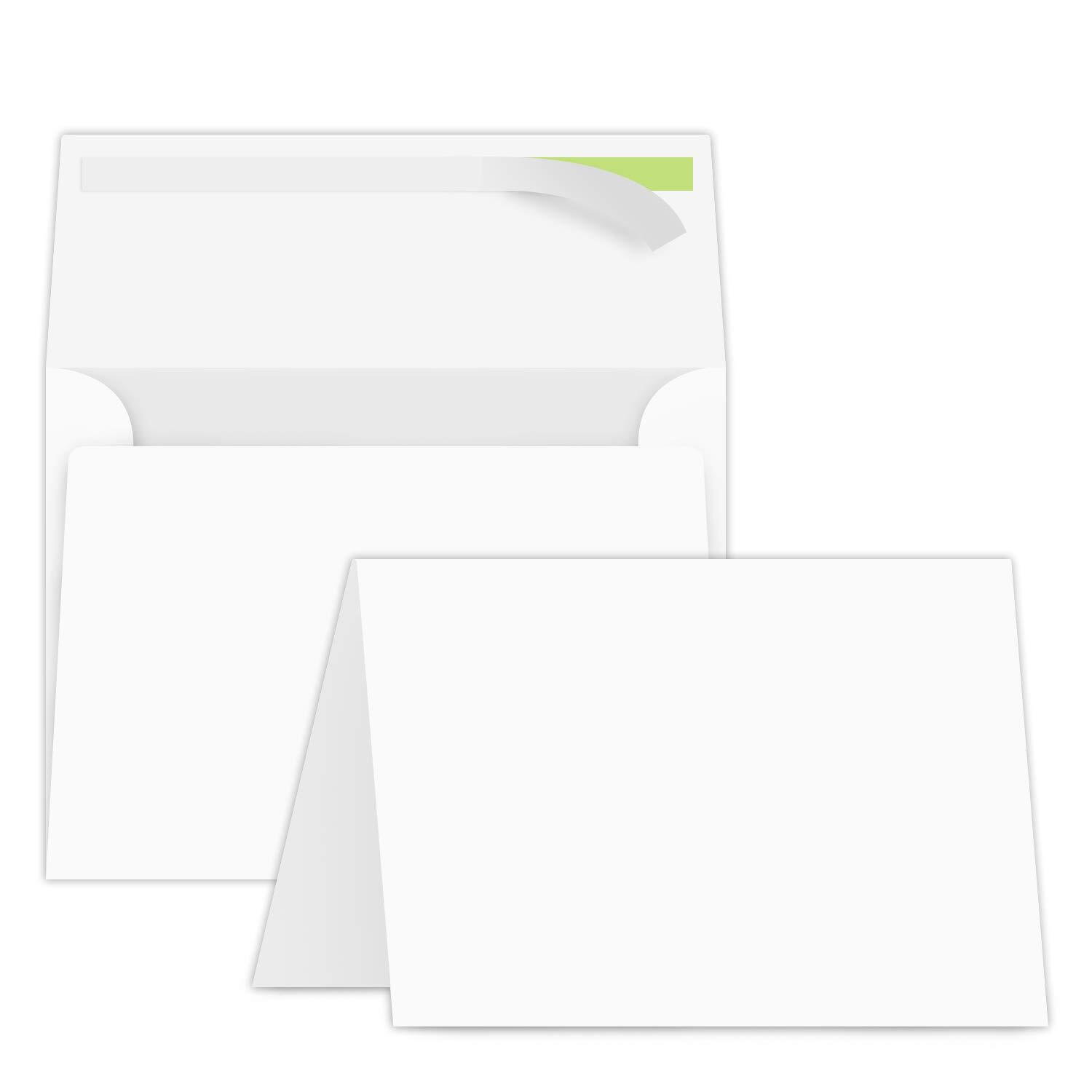 5 x 7 Heavy Blank White Greeting Cards & A7 Self Seal Envelopes – 30 Per Pack