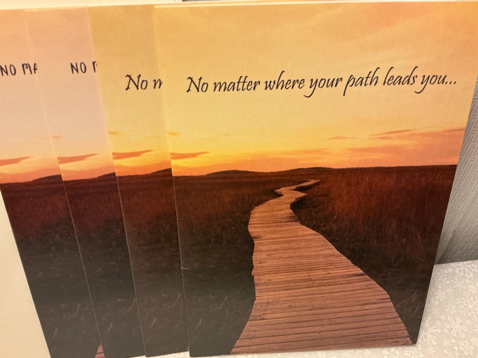 FRIENDSHIP GREETING CARDS New w/envelopes LOT 4″NO MATTER WHERE YOUR PATH LEADS”