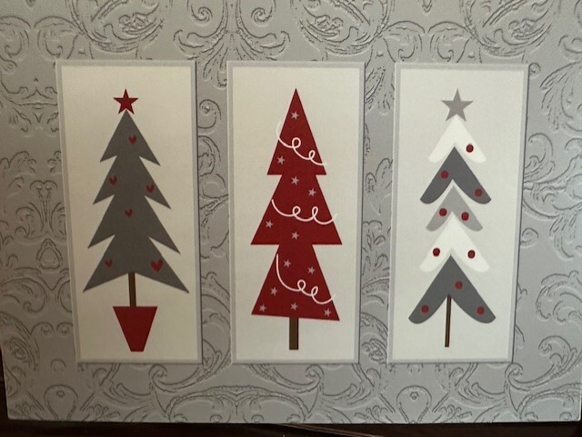 Merry Christmas Greeting Card Box of 40 w/Env 8 of each style TX