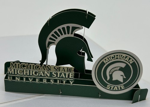 Michigan State University 3D Pop Up Card Spartans College East Lansing Fan Alum