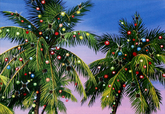Palm Tree Lights – Red Farm Studios Box of 18 Warm Weather Christmas Cards