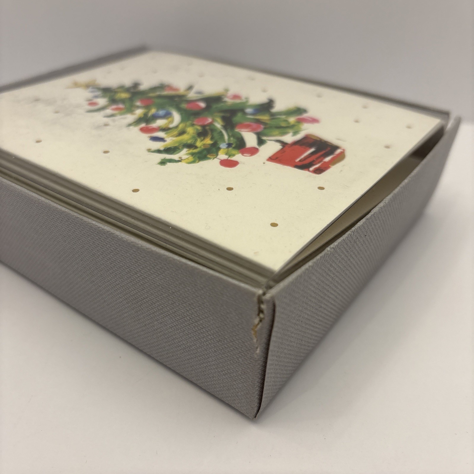 Marcel Schurman Christmas Cards Watercolor Tree Gold Foil 12 Cards New