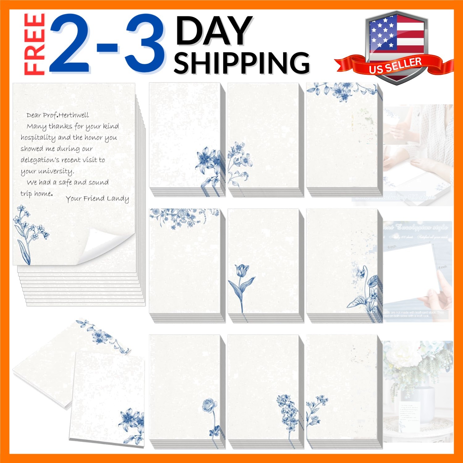 100 Pcs Blank Note Cards Blank Decorative Notecards Index Cards Bulk Thank Gr…