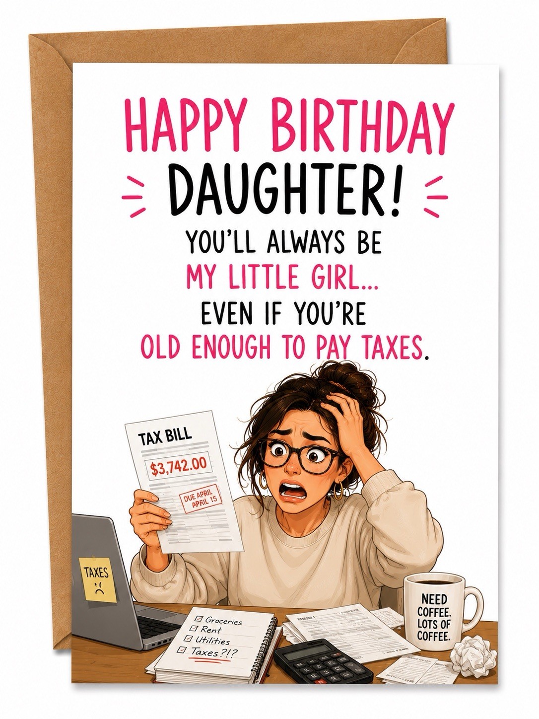 Funny Birthday Card For Adult Daughter | Humorous Daughter Card
