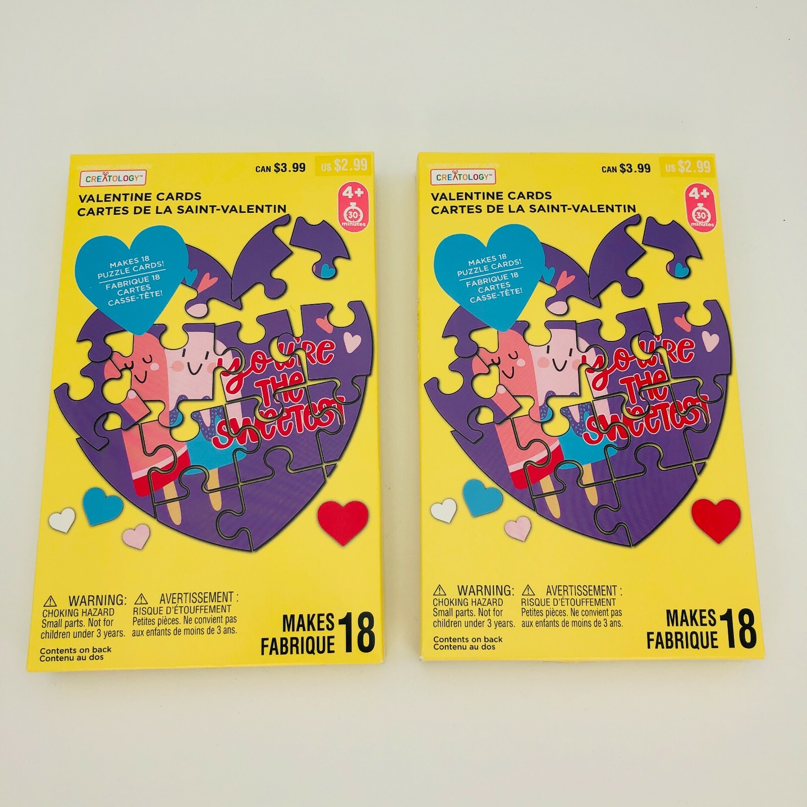 Creatology Valentine Puzzle Cards – 2 Packs of 18 (36 total) You’re the Sweetest