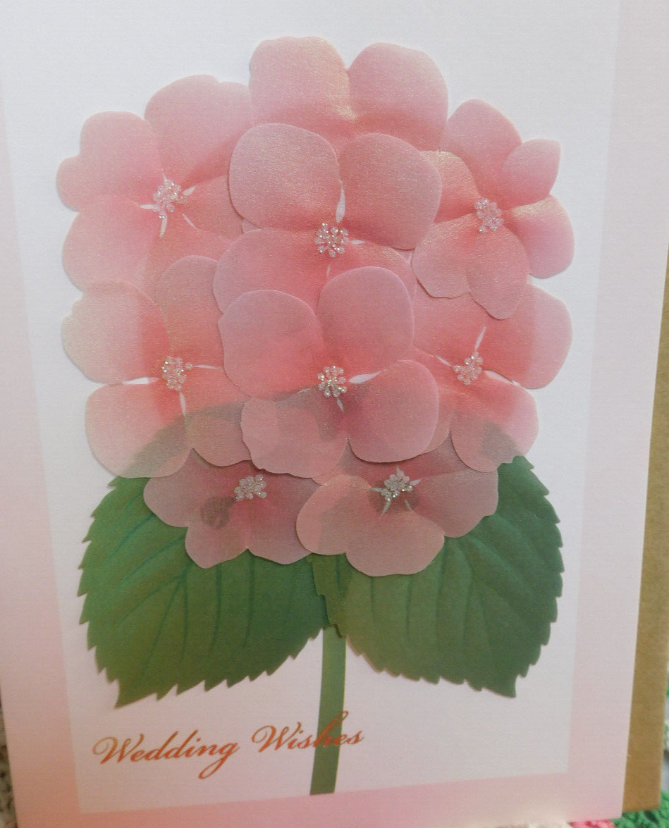 NIQUEA.D Vellum Hydrangea Wedding Card NW-0030 New in Package V. Pretty Card