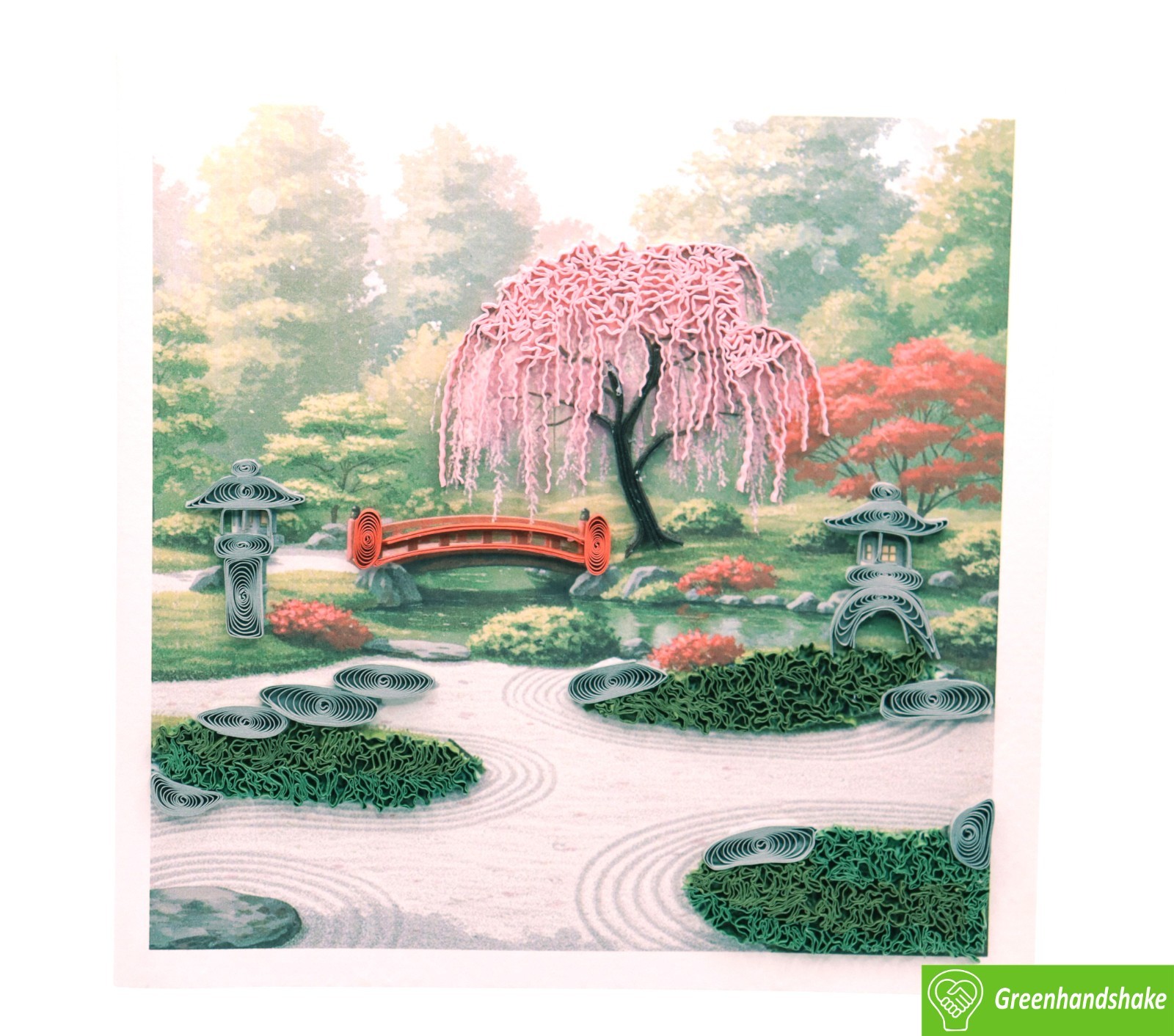 Whispers of Japan Quilling Greeting Card – Unique Dedicated Handmade Art