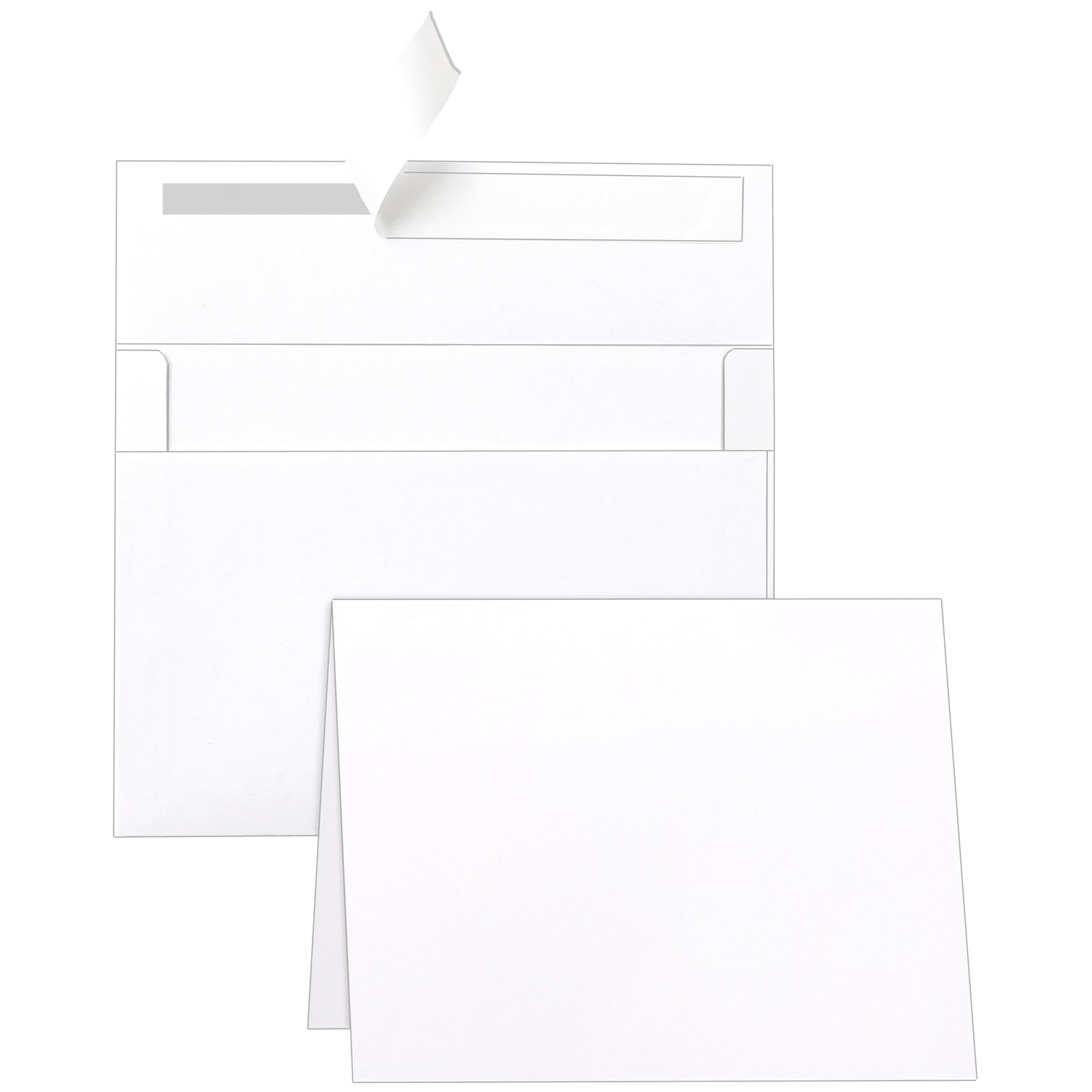 White Blank Greeting Cards with Envelopes 5 x 7 Heavyweight Folded White Cardsto