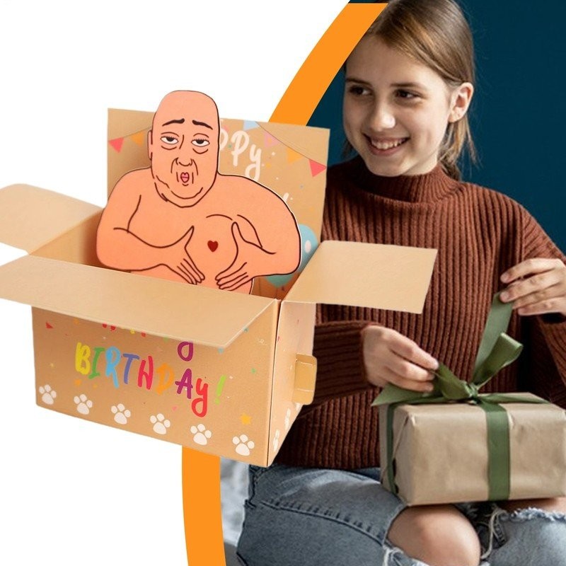 Funny Happy Birthday Pop Up 3D Card Funny Paper Craft Ornament For Home HolidaJQ