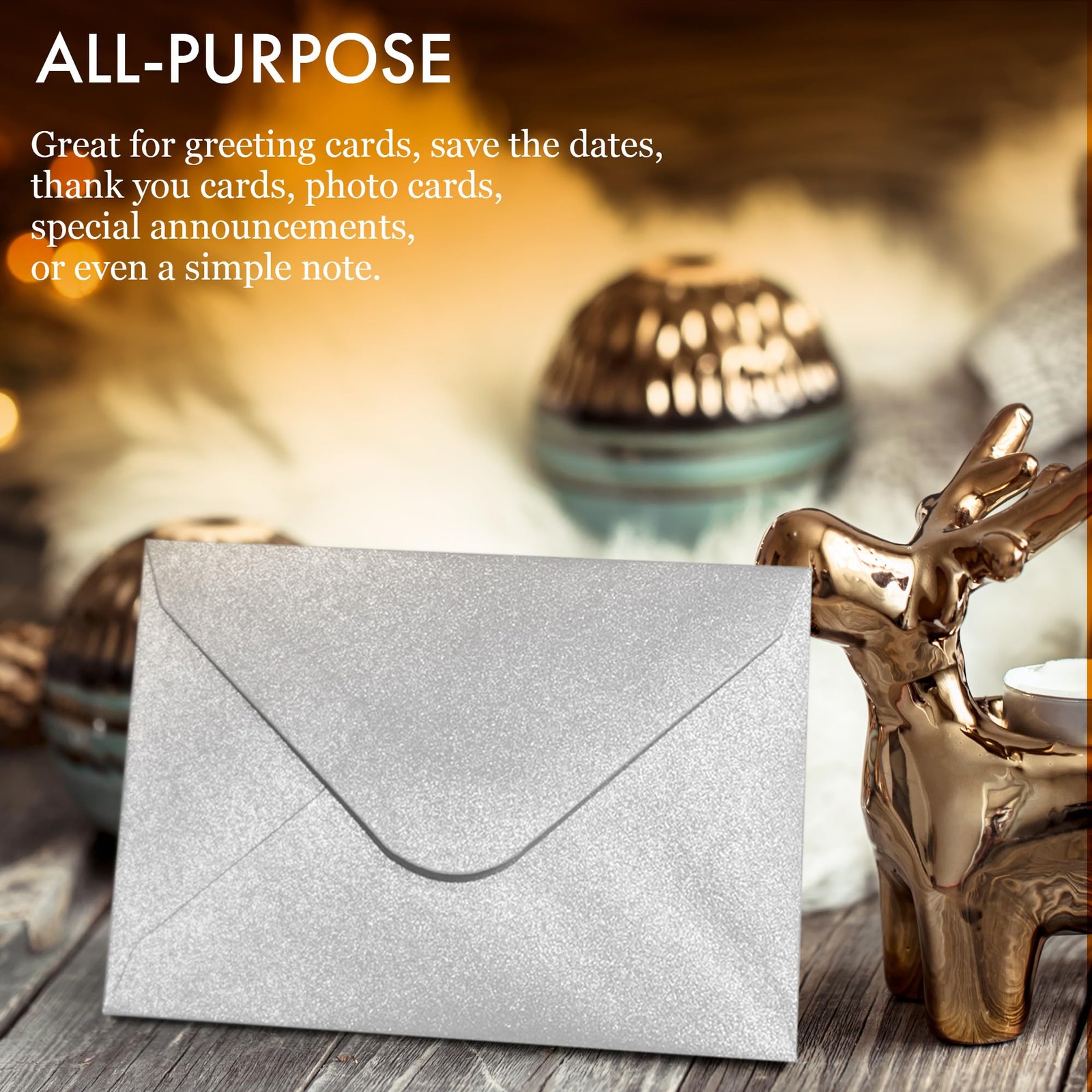 100 Count Mini Gift Card Envelopes Silver 4×2.7in