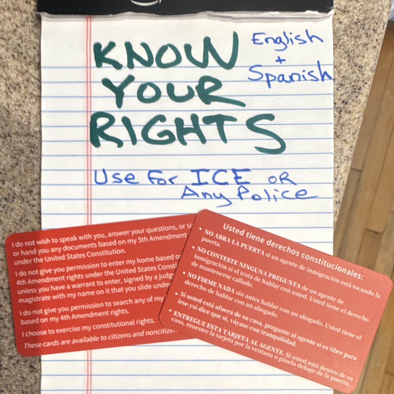🚨 ICE Alert: Your Rights Card – Eng/Span Bilingual Constitutional Rights Card