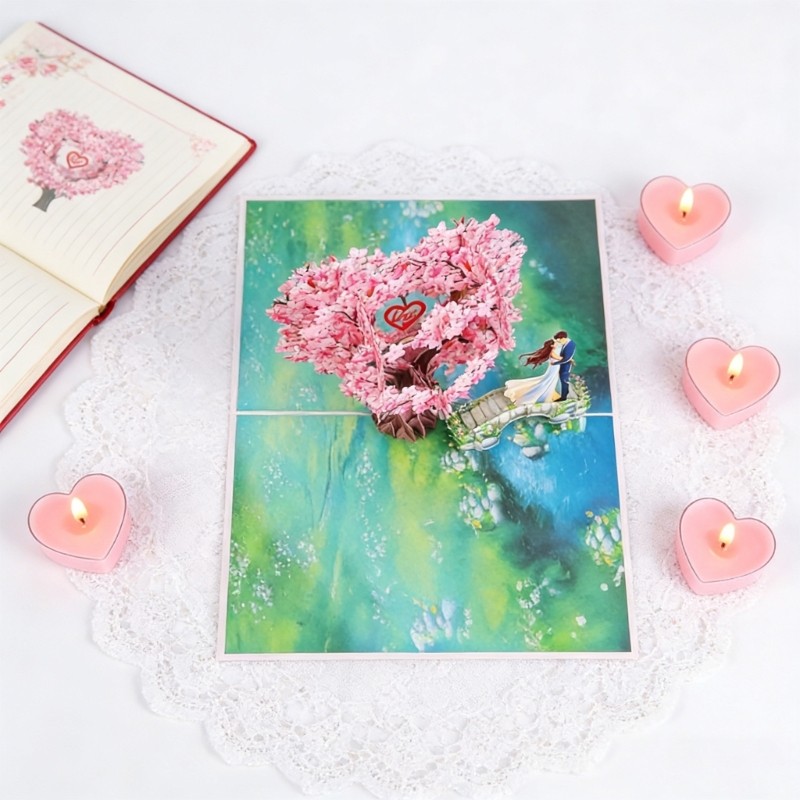 Intricate Heart Tree Valentine s Day Card Handmade Greeting Card for Friend
