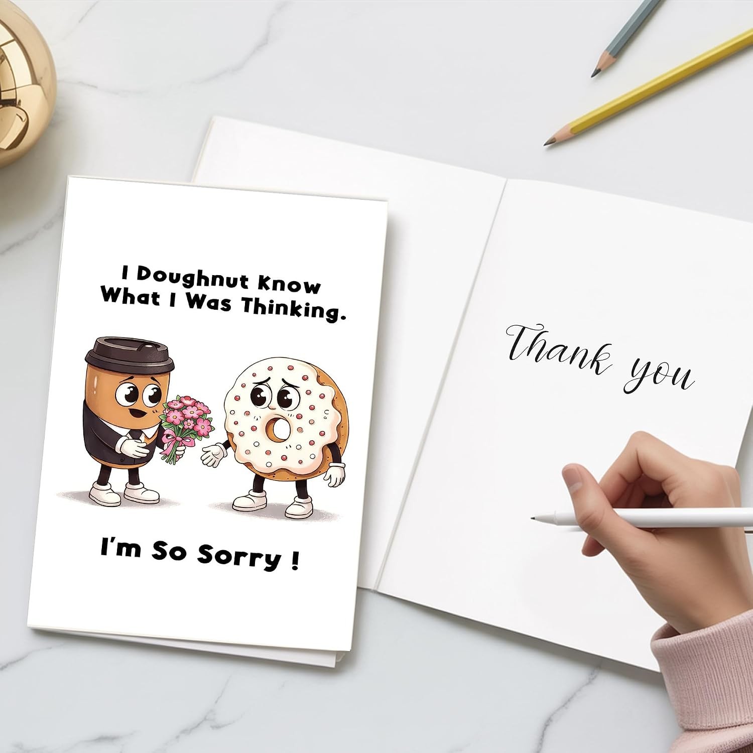 I Doughnut Know What I Was Thinking Sorry Card, Funny Donut Apology Greeting Car