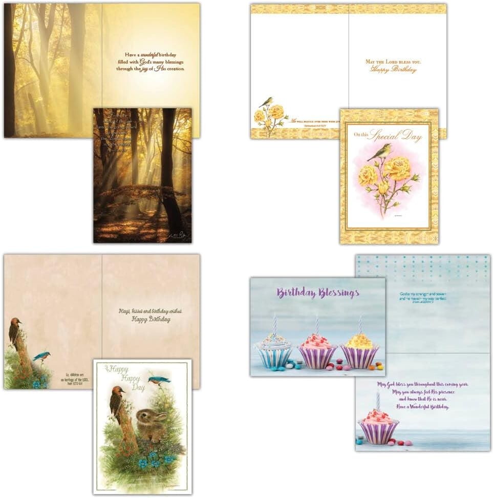 24 Birthday Cards with King James Version Pastel, Neutral, Metallic