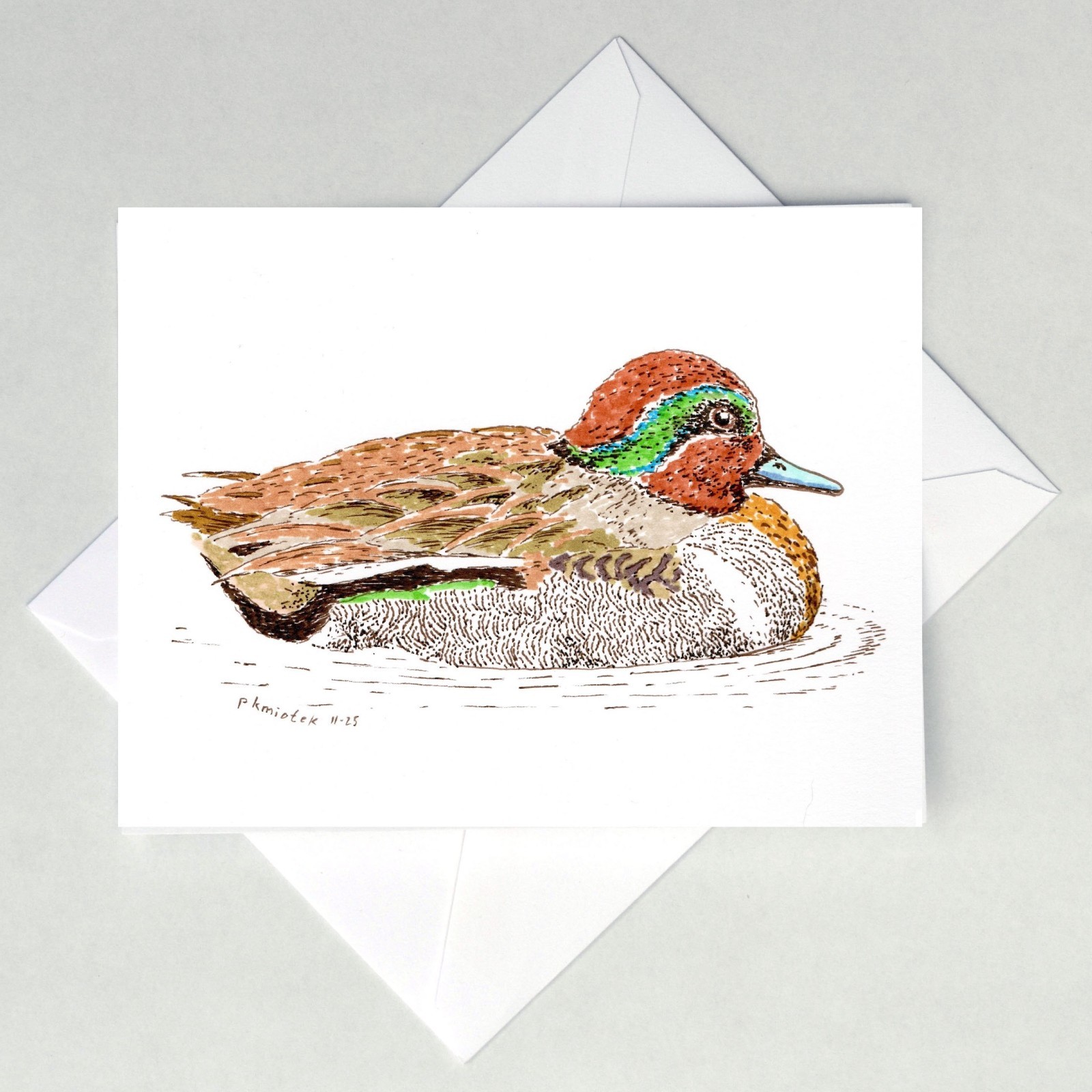 Green-winged Teal Note Card, Duck