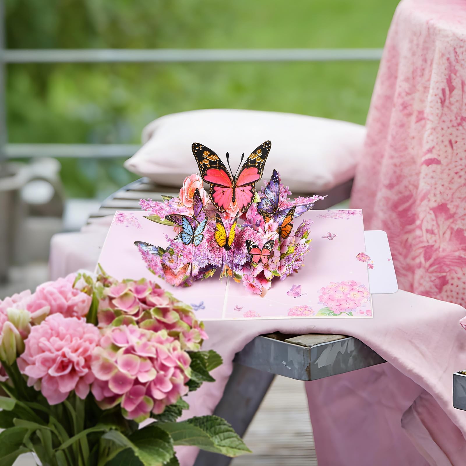 FIAMR 3D Pop Up Birthday Card, Butterfly/Flower Greeting Card for Women