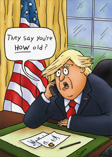 Oatmeal Studios Donald Trump at Desk Funny Political Birthday Card