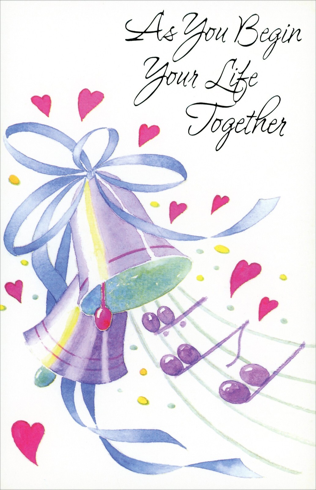 Happy WEDDING Card FOR NEWLYWED COUPLE, Music Bells Love by Premium Greetings +✉