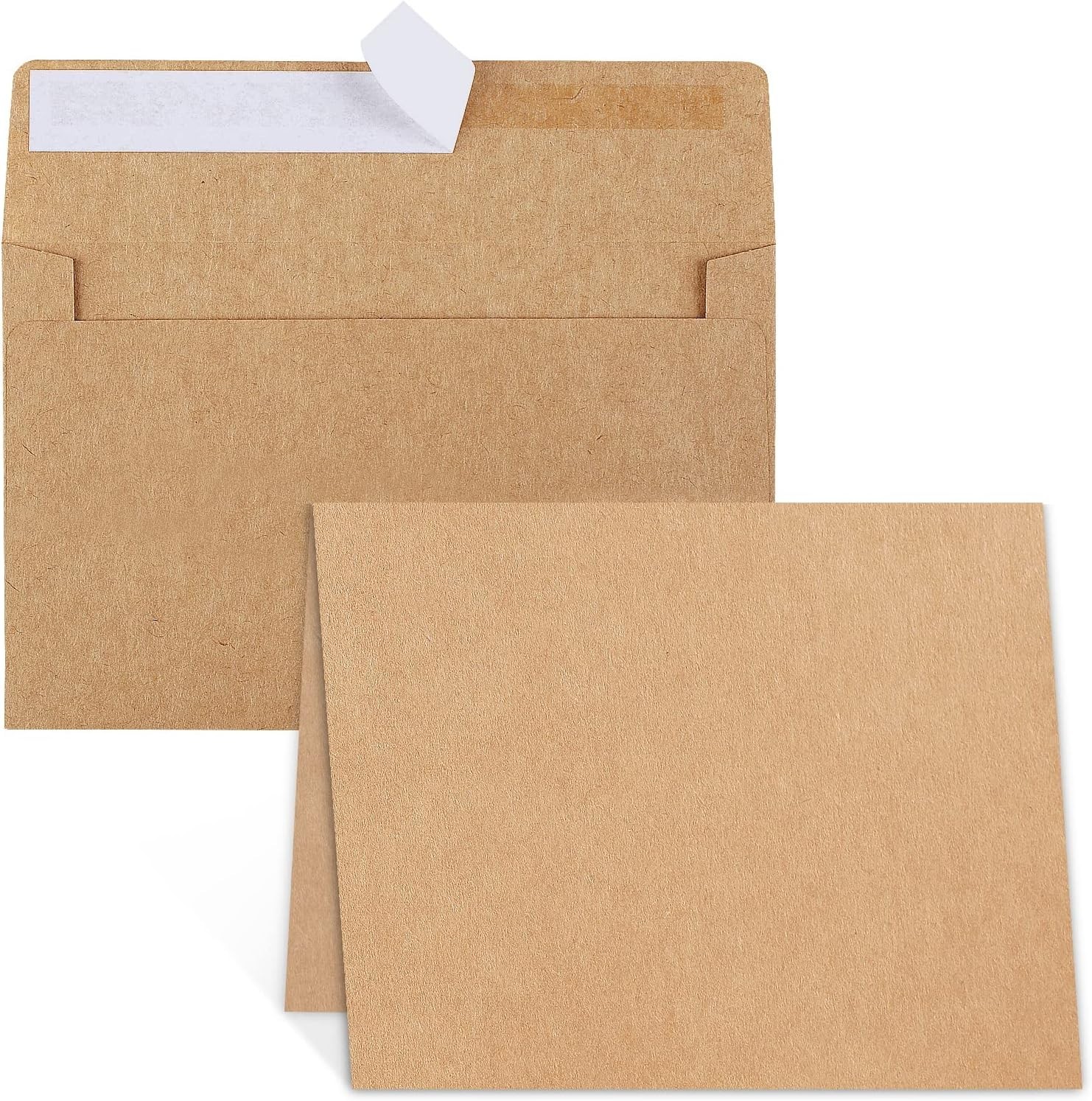 DIY Customizable 60 Pcs Brown Blank Cards & Envelopes – Perfect for Celebrations