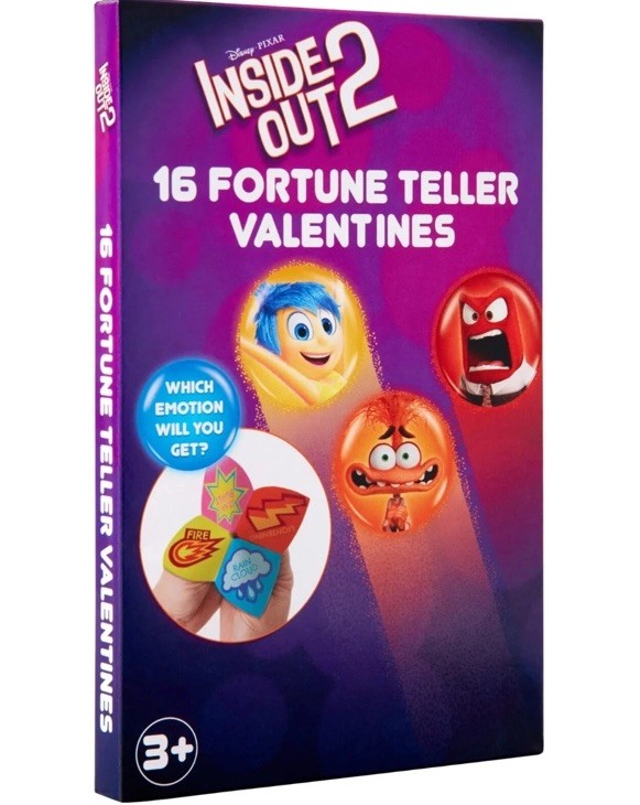 Inside Out 2 Valentine Exchange Cards Multi-colored Fortune Teller Activity 16pc