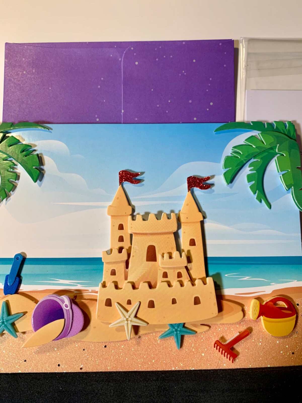 FREE SHIPPING @ $20! Thinking of You Multi-purpose Card Sand Castle Summer