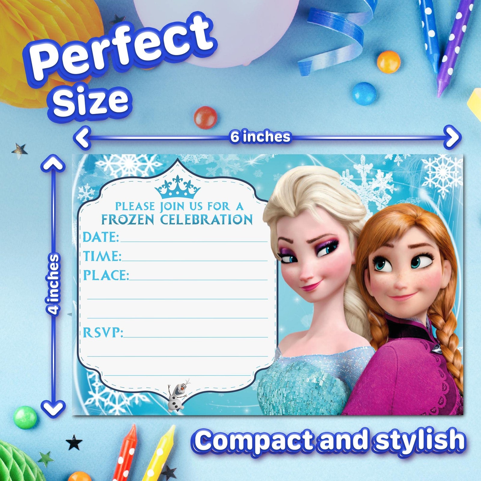 40 PCS Winter Wonderland Birthday Invitations Envelopes 6×4 Inch FillIn Cards