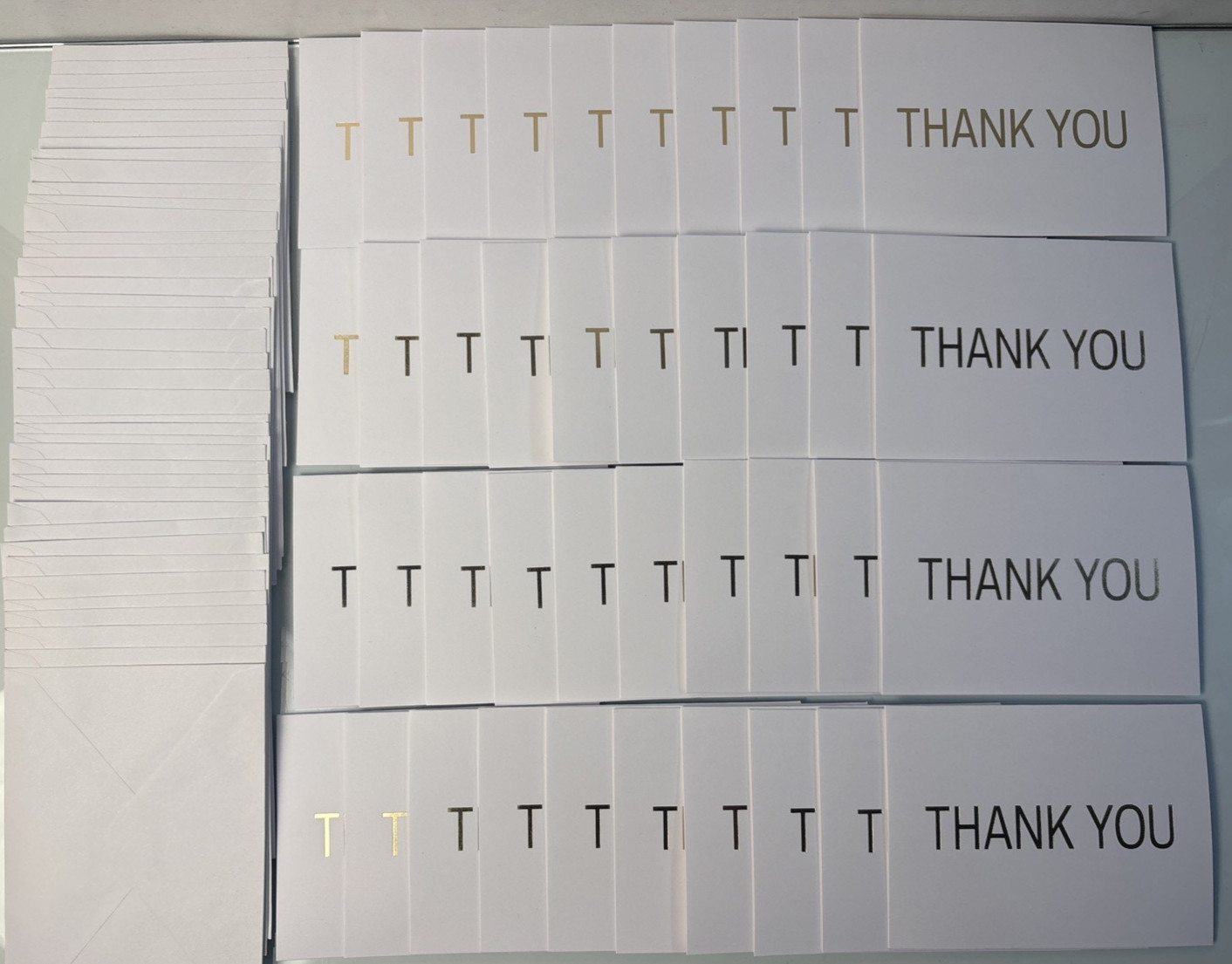 40 Pack Thank You Cards Minimalist White Blank Inside 5×3.5 Bulk Lot