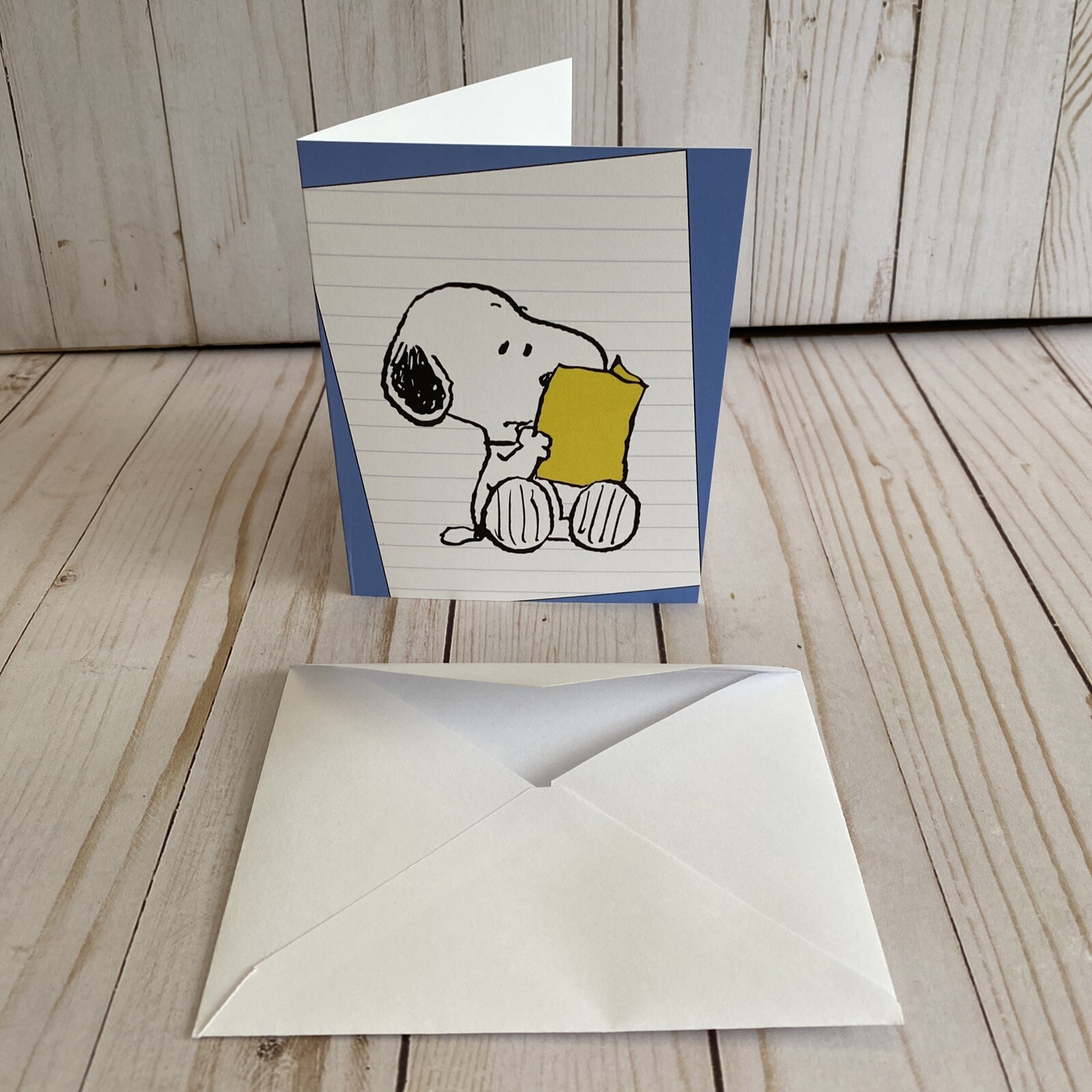Snoopy Note Greeting Card Blank Reading Letter Peanuts Keep In Touch New Write