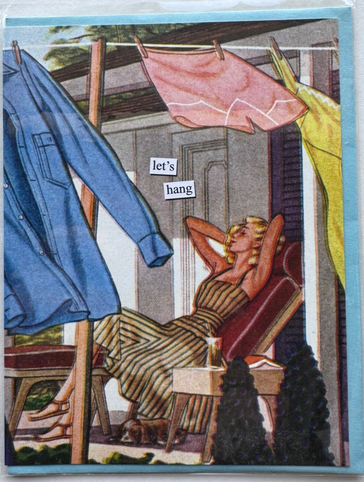 Anne Taintor All Occasion BLANK Greeting Card 36721 Retro 50s Women Clothesline