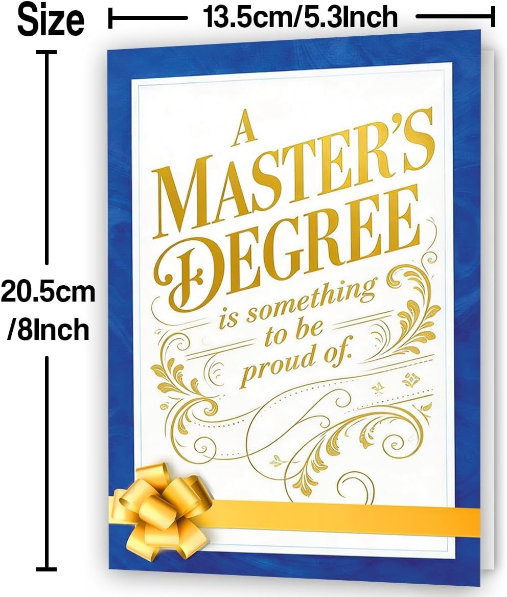 Elegant Master’s Degree Graduation Card – Inspirational Gift with Envelope
