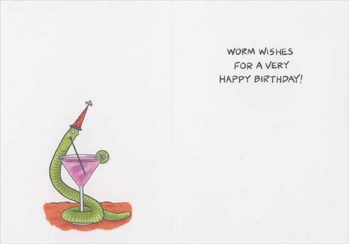 Oatmeal Studios Worm Bragging About Regeneration Funny Birthday Card for Woman