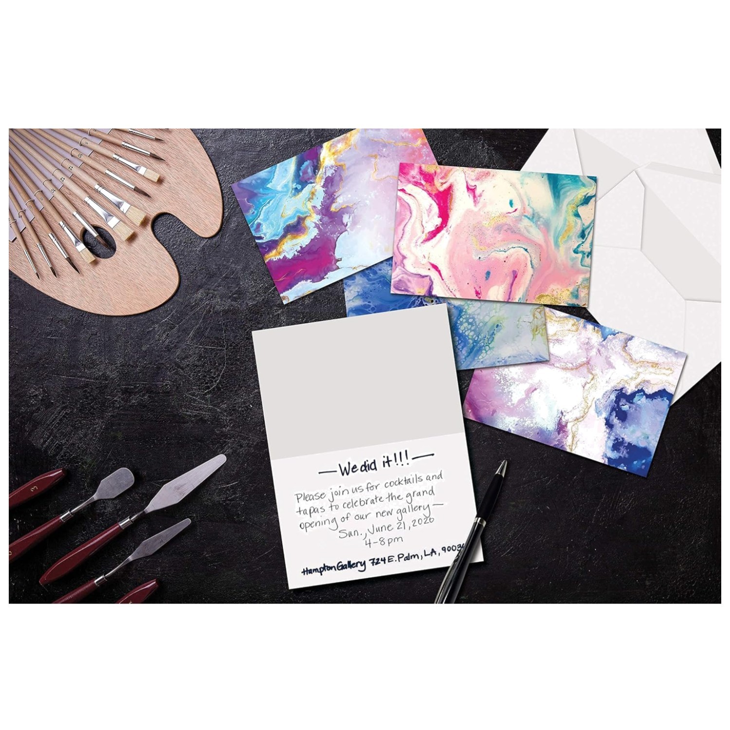 Bulk 100 All Occasion Greeting Cards, 5 Abstract Art Designs