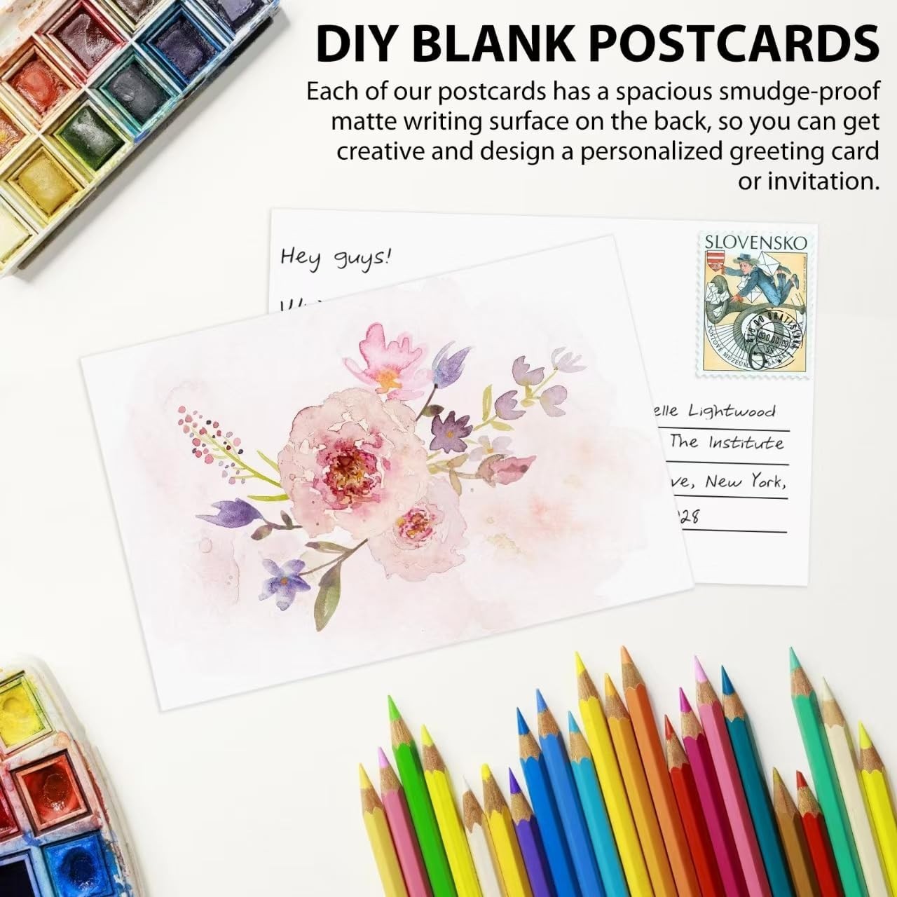 Utron 94PCS Blank Postcards for Mailing, 300 GSM Postcard 4 x 6 inches, White