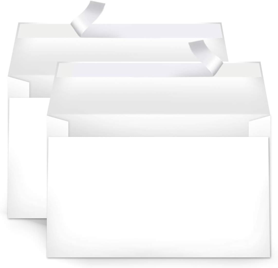 Amazon Basics A9 Blank Invitation Mailing Envelopes, Peel & Seal, No Licking, 5-