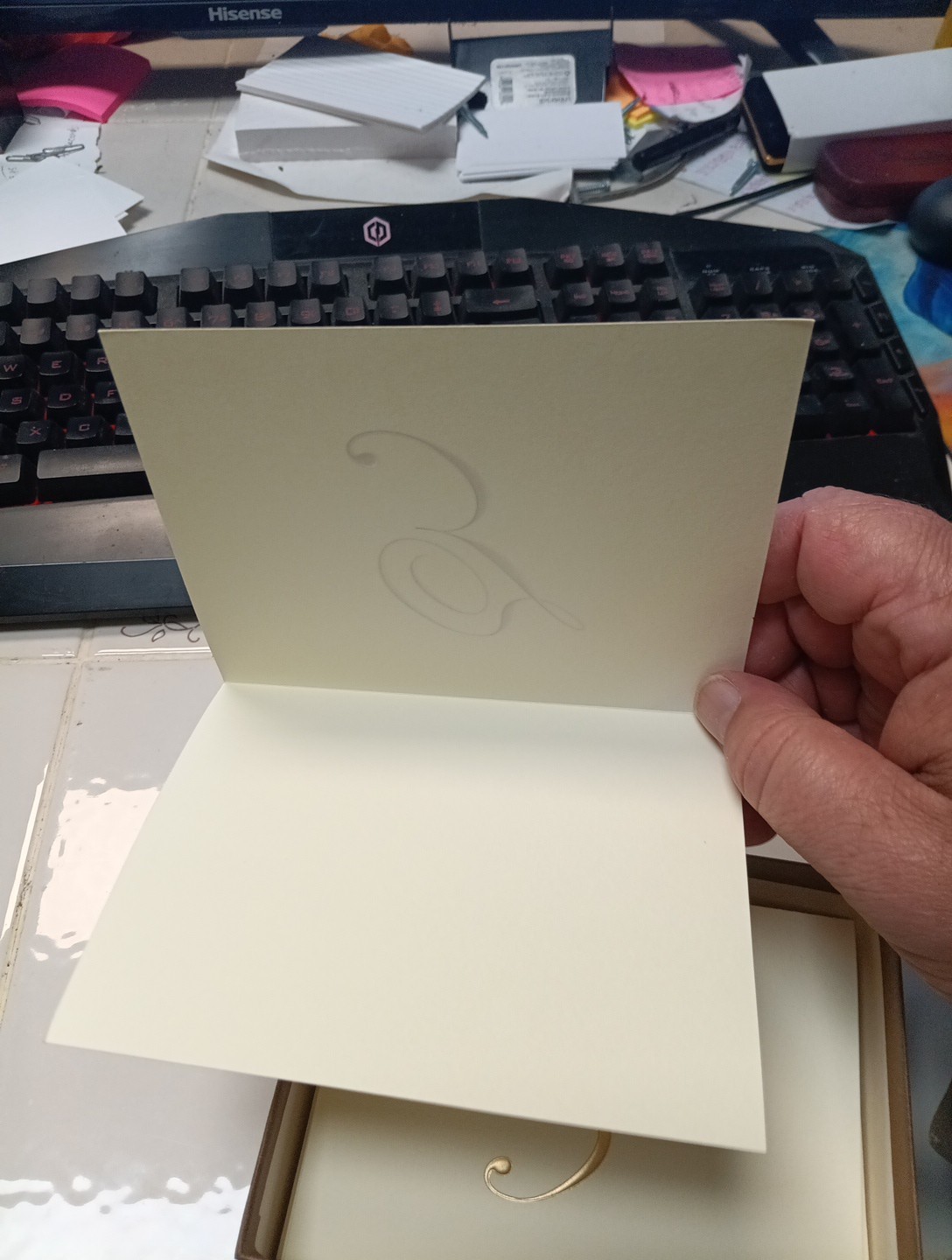 9 – LETTER “Z” GOLD EMBOSSED MONOGRAMED BLANK NOTE CARDS – NEW