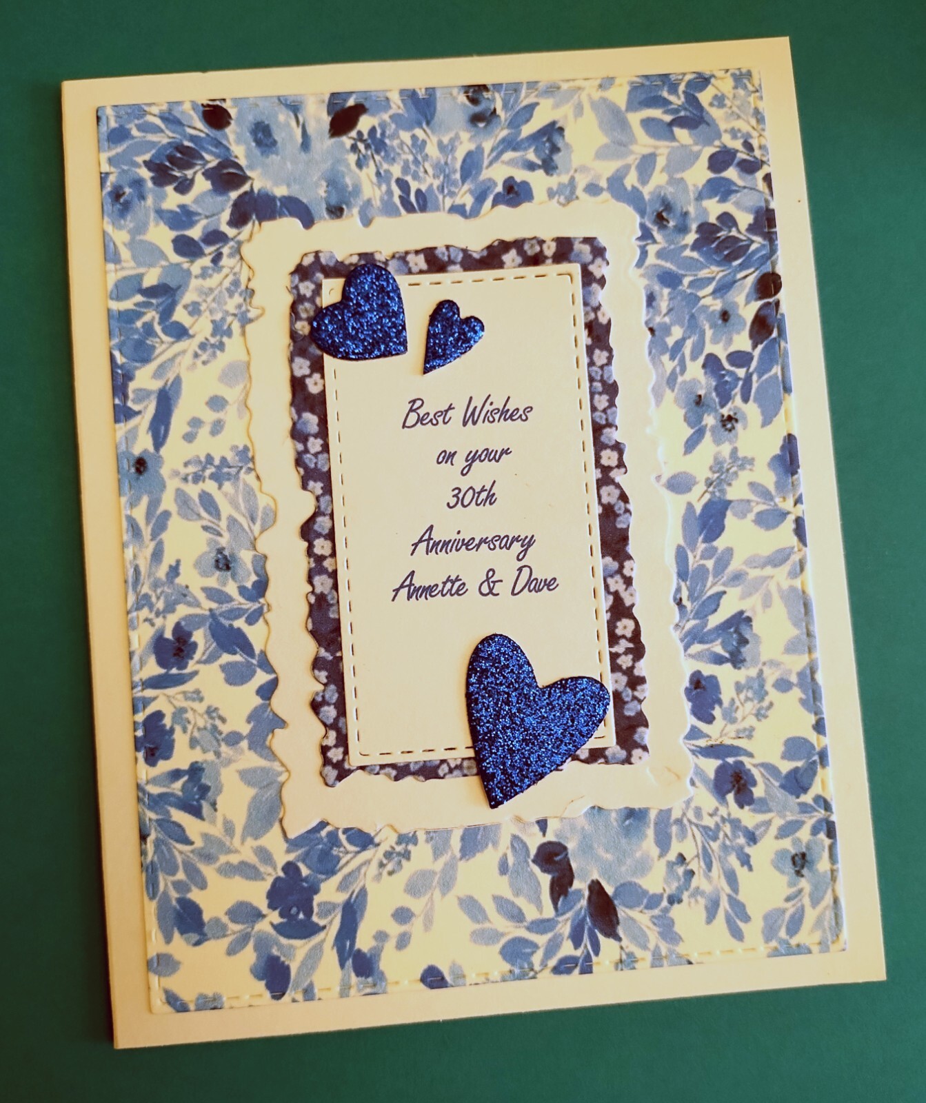 Wedding Anniversary Card Personalized Names & Number with Verse Inside