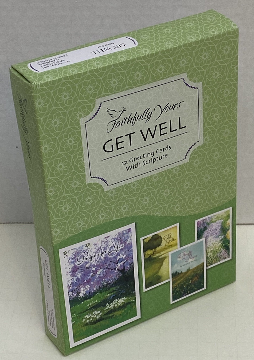 BOX 12 Christian GET WELL Greeting Cards, Bible Scripture & Inspirational Verse