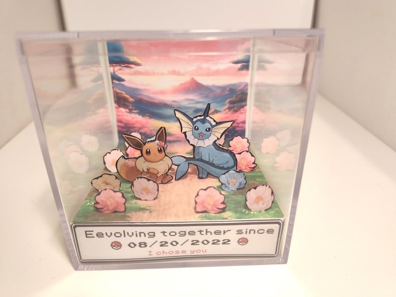 Custom Date Cube Pokemon Choose Your Eeveelution Anniversary Gift